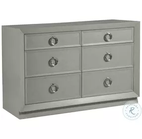 Signature Designs Gray Lacquered Linen Zeitgeist Double Dresser