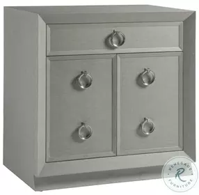 Signature Designs Gray Lacquered Linen Zeitgeist Door Hall Chest