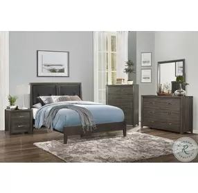 Edina Dary Gray Upholstered Panel Bedroom Set