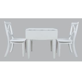 Eastern Tides Brushed White 3 Piece Dining Set