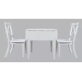 Eastern Tides Brushed White 3 Piece Dining Set