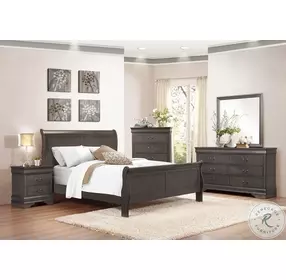Mayville Stained Grey Sleigh Bedroom Set