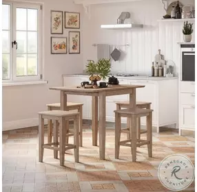 Eastern Tides Brushed Bisque Drop Leaf Counter Height Dining Room Set