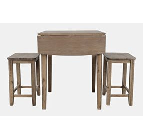 Eastern Tides Brushed Bisque 3 Piece Counter Height Dining Set