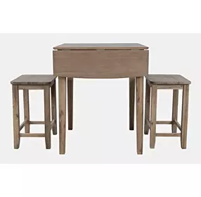 Eastern Tides Brushed Bisque 3 Piece Counter Height Dining Set
