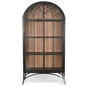 Whimora Black 2 Glass Door Display Cabinet