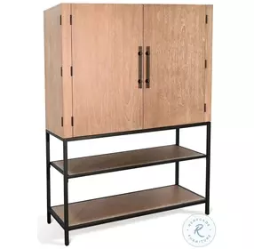 Maple Haze Natural Violet 4 Door Wine Bar Cabinet