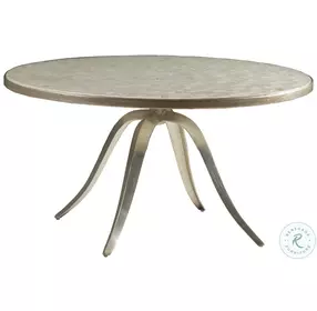 Signature Designs Champagne Silver Foil Capiz Round Cocktail Table