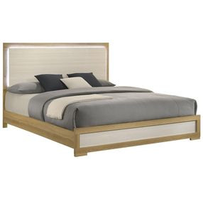 Hyland Natural King Upholstered Panel Bed