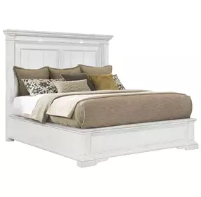 McKinney Vintage White California King Panel Bed with LED