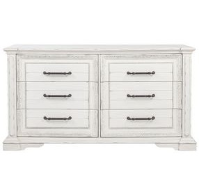 McKinney Vintage White 6 Drawer Dresser