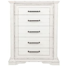 McKinney Vintage White 5 Drawer Chest