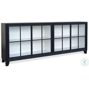 Maple Haze Black Ryan Industrial 4 Door Long Accent Cabinet