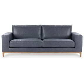 Donovan Mystic Blue Leather 94" Sofa