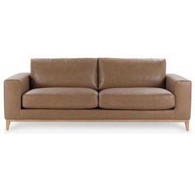 Donovan Burnished Tan Leather 94" Sofa