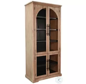 Wrenvale Natural Arched 78" Glass Door Accent Cabinet