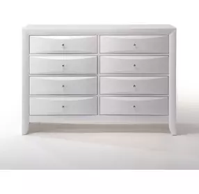 Ireland White 8 Drawer Dresser