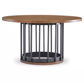 Midland Warm Amber and Matte Black 54" Round Dining Table