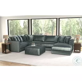 Remington Pine RAF L-Shape Sectional With Ottoman