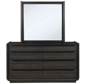 Leandro Burnished Black 8 Drawer Dresser with Mirror