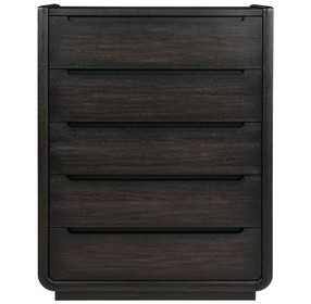 Leandro Burnished Black 5 Drawer Chest