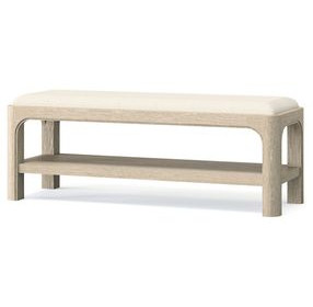 Solano Beige Upholstered 49" Bed Bench