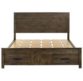 Woodmont Rustic Golden Brown California King Storage Panel Bed