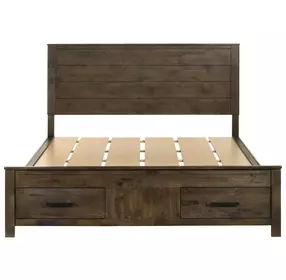 Woodmont Rustic Golden Brown California King Storage Panel Bed