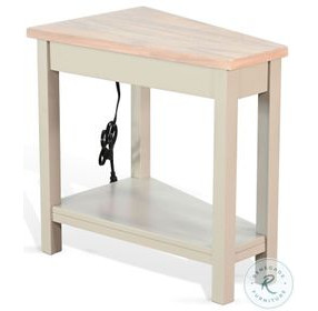 Whimora Light Gray 24" Triangular Chair Side Table