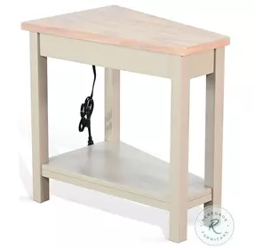 Whimora Light Gray 24" Triangular Chair Side Table