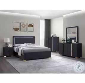 Marceline Black Panel Bedroom Set