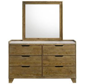 Henderson Medium Oak 6 Drawer Dresser with Mirror