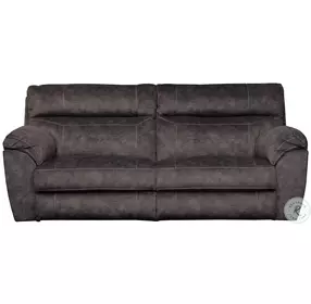 Sedona Smoke Lay Flat Power Reclining 91" Sofa With Power Headrest And Lumbar