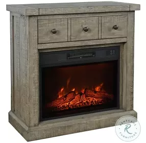 Telluride Driftwood Grey 32" TV Stand with Electric Fireplace