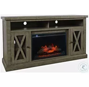 Telluride Driftwood Grey 60" TV Stand with Electric Fireplace