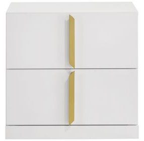 Ines White 2 Drawer Nightstand