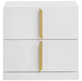 Ines White 2 Drawer Nightstand
