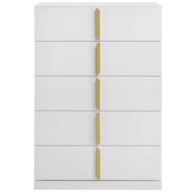 Ines White 5 Drawer Chest