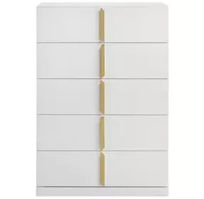 Ines White 5 Drawer Chest