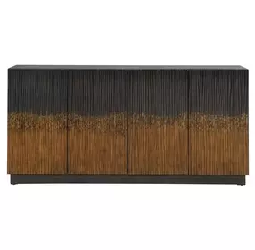 Florentine Satin Espresso 4 Door Accent Cabinet