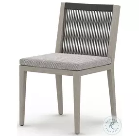 Sherwood Faye Ash And Weathered Gray Performance Fabric Outdoor Dining Chair