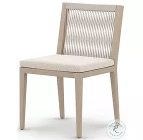 Sherwood Faye Sand and Washed Brown Performance Fabric Outdoor Dining Chair