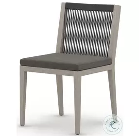 Sherwood Charcoal and Weathered Gray Performance Fabric Outdoor Dining Chair