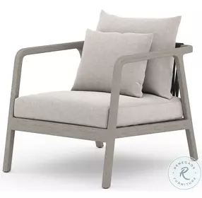 Numa Stone And Weathered Grey Performance Fabric Outdoor Chair