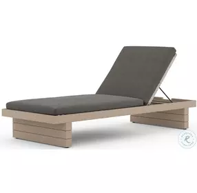 Leroy Charcoal Bronze and Grey Rope Performance Fabric Outdoor Chaise
