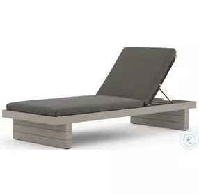 Leroy Charcoal And Weathered Grey Performance Fabric Outdoor Chaise