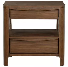 Maderia Walnut 2 Drawer Nightstand