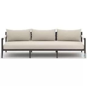 Sherwood Faye Sand And Bronze 93" Performance Fabric Outdoor Sofa