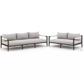 Sherwood Stone Gray And Bronze Performance Fabric Outdoor Conversation Set