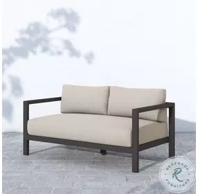 Sonoma Faye Sand And Bronze Performance Fabric Outdoor Loveseat